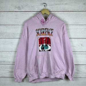Scarface Movie Pink Hoodie Large